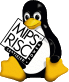 A picture of tux the penguin, holding an SGI logo.